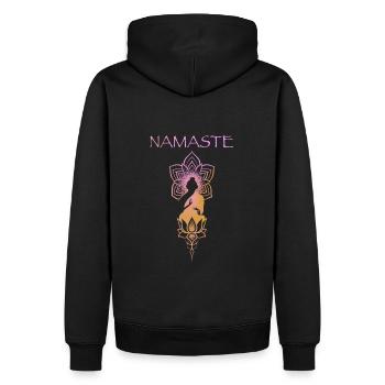 Zen-Yoga-Buddha - Männer Premium Bio Hoodie - Schwarz - Hinten - Nico (187cm)
