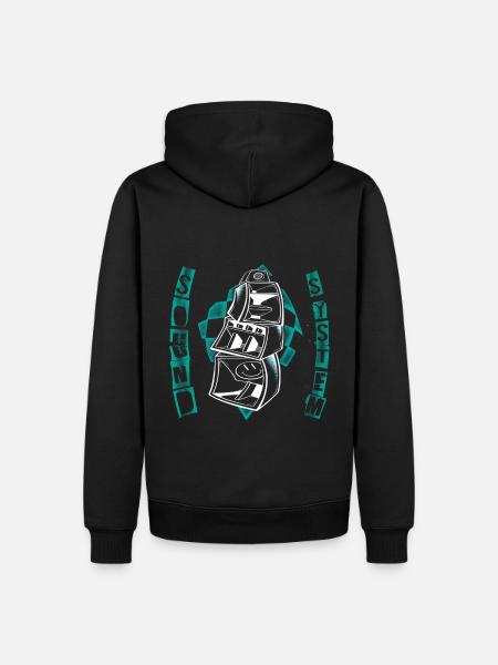 FREE Sound System techno party art - Sweat à capuche Premium bio Homme - noir
