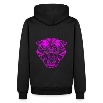 Tigre rose géométrique line art design - Sweat à capuche Premium bio Homme - noir - Dos - Nico (187cm)
