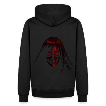 Red Horror Face - Men’s Premium Organic Hoodie - black - Back - Nico (187cm)