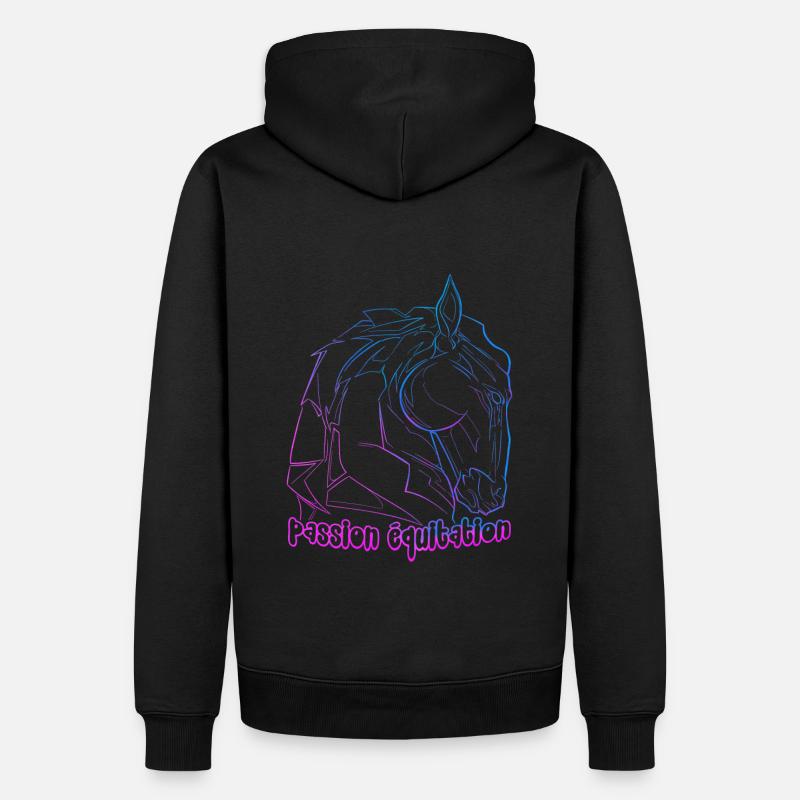 Cheval passion équitation - Sweat à capuche Premium bio Homme - noir