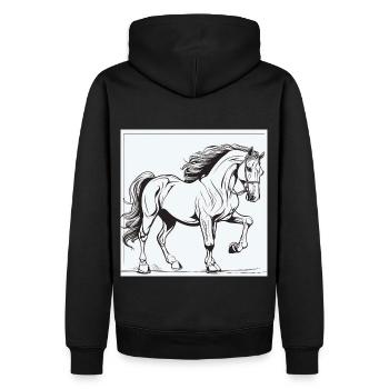 Horse, Horses, Pony, Stallion, Ross, Horse - Men’s Premium Organic Hoodie - black - Back - Nico (187cm)