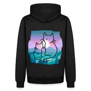 Retro chats Vintage 90's 80's chat Nature enfant - Sweat à capuche Premium bio Homme - noir - Dos - Nico (187cm)