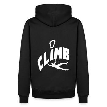 Climb - Sweat à capuche Premium bio Homme - noir - Dos - Nico (187cm)