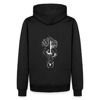 Dotwork-Kunst - Männer Premium Bio Hoodie - Schwarz - Hinten - Nico (187cm)