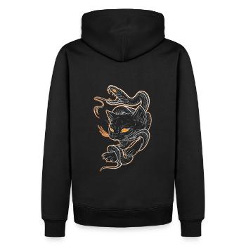 Kunst der alten Schule - Männer Premium Bio Hoodie - Schwarz - Hinten - Nico (187cm)
