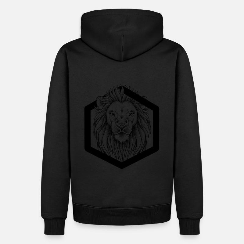 Lion dotwork - Sweat à capuche Premium bio Homme - undefined