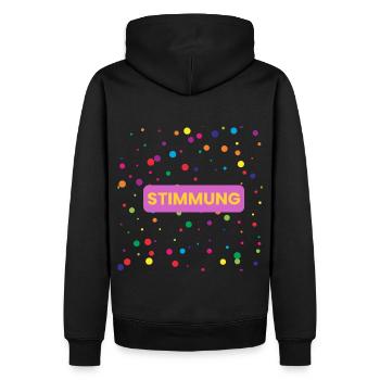 Confettis d’ambiance d’ambiance à confettis - Sweat à capuche Premium bio Homme - noir - Dos - Nico (187cm)
