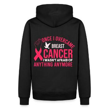 Brustkrebs überleben - Männer Premium Bio Hoodie - Schwarz - Hinten - Nico (187cm)