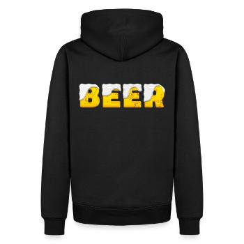 To All Beer Fans - Men’s Premium Organic Hoodie - black - Back - Nico (187cm)