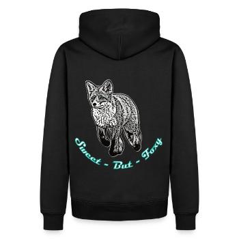 Doux mais Foxy - Sweat à capuche Premium bio Homme - noir - Dos - Nico (187cm)