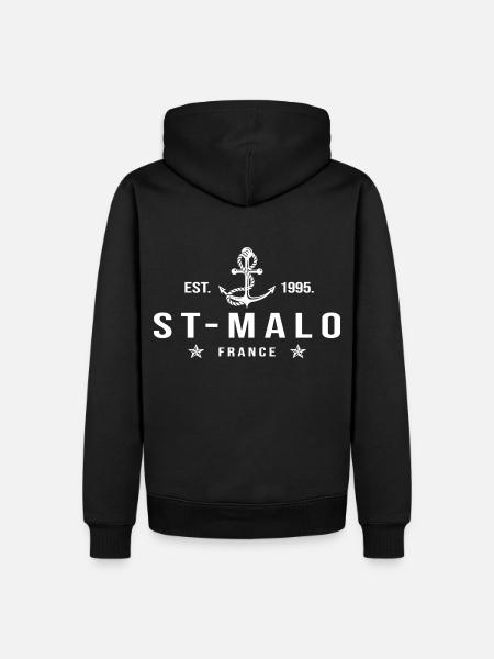 st malo cadeau cool saint malo bretagne bzh - Sweat à capuche Premium bio Homme - noir
