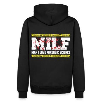 Criminalistique Criminalistique - Sweat à capuche Premium bio Homme - noir - Dos - Nico (187cm)