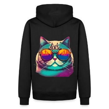 Funky fat Cat - Sweat à capuche Premium bio Homme - noir - Dos - Nico (187cm)
