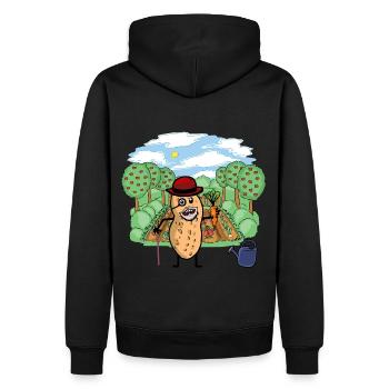 Garden Grandpa Peanut Vegetable Gardening Gardening - Men’s Premium Organic Hoodie - black - Back - Nico (187cm)