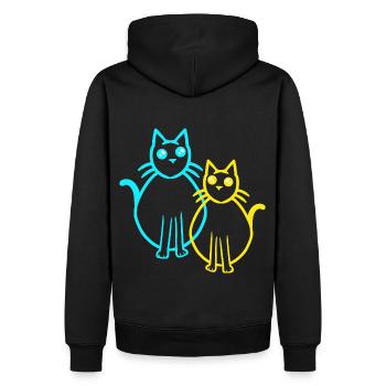 Chats Chat Chaton Chaton Rétro Vintage - Sweat à capuche Premium bio Homme - noir - Dos - Nico (187cm)