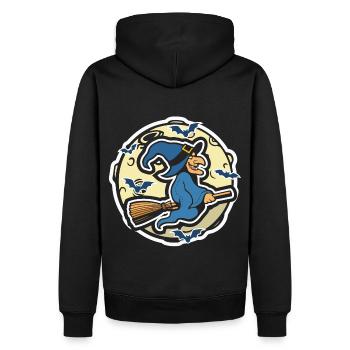 Sorcière au balai de sorcière Halloween - Sweat à capuche Premium bio Homme - noir - Dos - Nico (187cm)