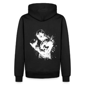 boxing martial arts boxer boxing fight knock out - Men’s Premium Organic Hoodie - black - Back - Nico (187cm)