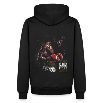 Boxing king is not born he is made fight motivation - Men’s Premium Organic Hoodie - black - Back - Nico (187cm)
