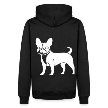 Boston terrier silhouette hund weiss - Männer Premium Bio Hoodie - Schwarz - Hinten - Nico (187cm)