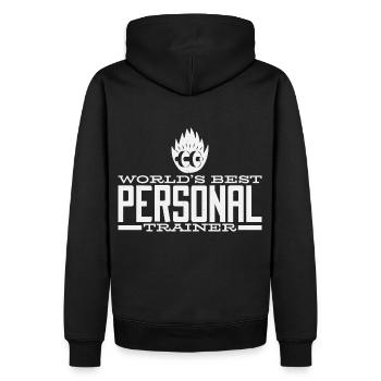 Fitnesstrainer personal trainer Gym Musculation - Sweat à capuche Premium bio Homme - noir - Dos - Nico (187cm)