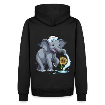 Elephant Elephant Maritime - Men’s Premium Organic Hoodie - black - Back - Nico (187cm)
