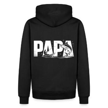 Papa beim Angeln - Männer Premium Bio Hoodie - Schwarz - Hinten - Nico (187cm)