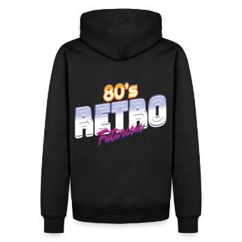 80's Retro Vintage Disco 80er Geschenk - Männer Premium Bio Hoodie - Schwarz - Hinten - Nico (187cm)
