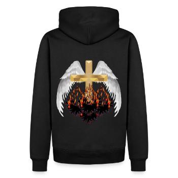 Traversez le paradis l’enfer au-delà de la réincarnation Satan - Sweat à capuche Premium bio Homme - noir - Dos - Nico (187cm)