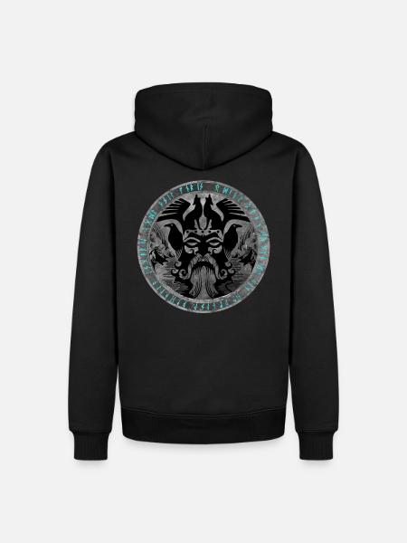 Odin Fenrir Hugin Munin - Men’s Premium Organic Hoodie - black