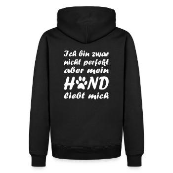 Hunde Spruch Pfote - Männer Premium Bio Hoodie - Schwarz - Hinten - Nico (187cm)