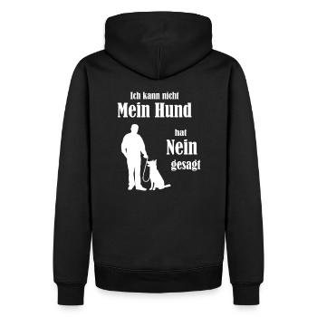 Hunde Spruch - Männer Premium Bio Hoodie - Schwarz - Hinten - Nico (187cm)