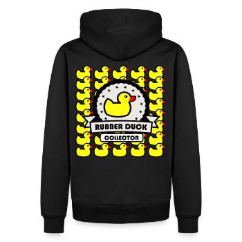Lustige Ente Sammler Quietscheenten Rubber Duck - Männer Premium Bio Hoodie - Schwarz - Hinten - Nico (187cm)