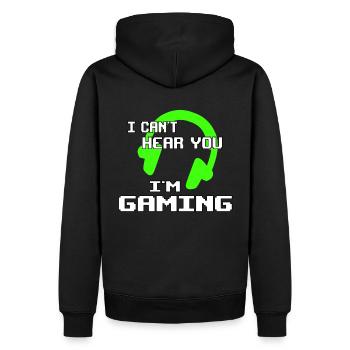 Gamer Gaming - Men’s Premium Organic Hoodie - black - Back - Nico (187cm)