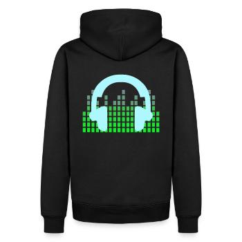 DJ Musik Disco Kopfhörer - Männer Premium Bio Hoodie - Schwarz - Hinten - Nico (187cm)