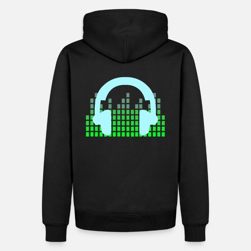 DJ Musik Disco Kopfhörer - Männer Premium Bio Hoodie - Schwarz