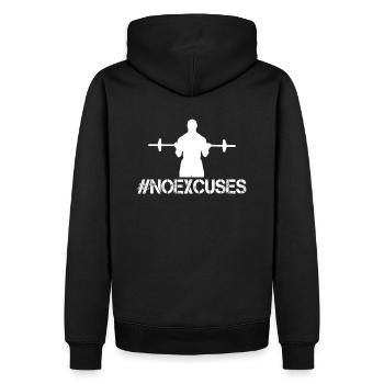 Gym Fitnessstudio Sport Bodybuilding - Männer Premium Bio Hoodie - Schwarz - Hinten - Nico (187cm)