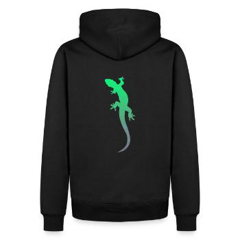 Gecko Salamandre Lézard - Sweat à capuche Premium bio Homme - noir - Dos - Nico (187cm)