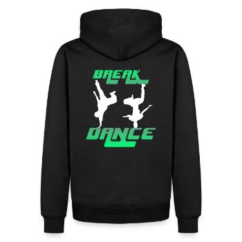 Break dance - Sweat à capuche Premium bio Homme - noir - Dos - Nico (187cm)