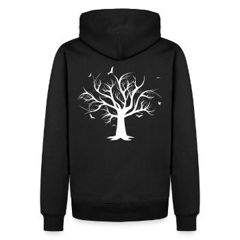 Baum - Männer Premium Bio Hoodie - Schwarz - Hinten - Nico (187cm)