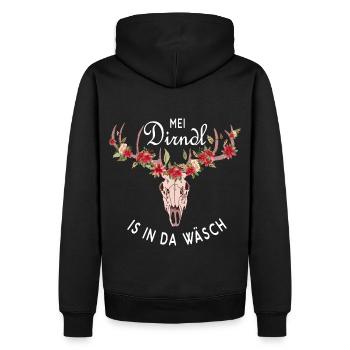 Dirndl est dans da Wäsch Hirschgeweih Volksfest - Sweat à capuche Premium bio Homme - noir - Dos - Nico (187cm)
