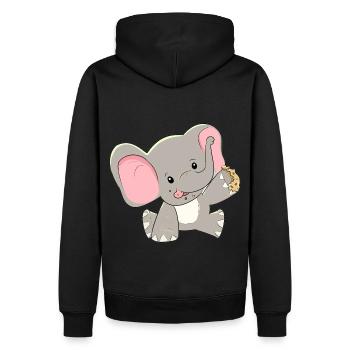 Elefant Elefanten Baby Kinder Zoo Zootiere Kekse - Männer Premium Bio Hoodie - Schwarz - Hinten - Nico (187cm)