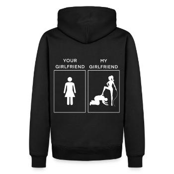 Your Girlfriend - My Girlfriend - Männer Premium Bio Hoodie - Schwarz - Hinten - Nico (187cm)