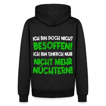 Nur nicht mehr nüchtern - Männer Premium Bio Hoodie - Schwarz - Hinten - Nico (187cm)