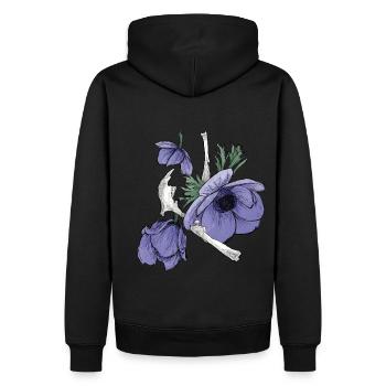 Flowers and bones - Men’s Premium Organic Hoodie - black - Back - Nico (187cm)