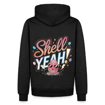 Shell ! – Œuf de Pâques frais - Sweat à capuche Premium bio Homme - noir - Dos - Nico (187cm)