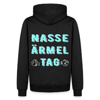 Nasse Ärmel Tag, Wasserwechsel Fische Aquarium - Männer Premium Bio Hoodie - Schwarz - Hinten - Nico (187cm)