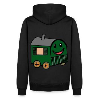 Happy Bauwagen Hut House Garden House Nature - Sweat à capuche Premium bio Homme - noir - Dos - Nico (187cm)