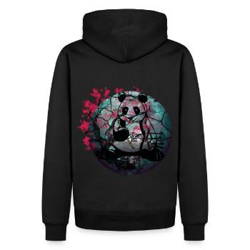 Panda Pandabär Asien China Japan Bär Bären Kind - Männer Premium Bio Hoodie - Schwarz - Hinten - Nico (187cm)
