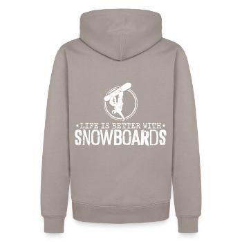 Snowboard Snowboardurlaub Snowboarding Snowboarder - Männer Premium Bio Hoodie - Taupe - Hinten - Nico (187cm)